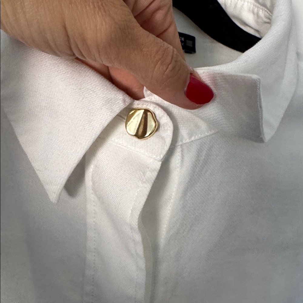 Zara Cream Collared Blouse Size Small